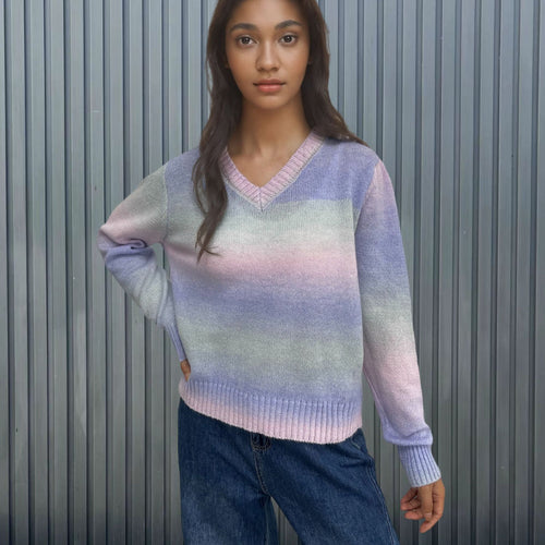 V-neck sweater with gradient for ladies Amarae