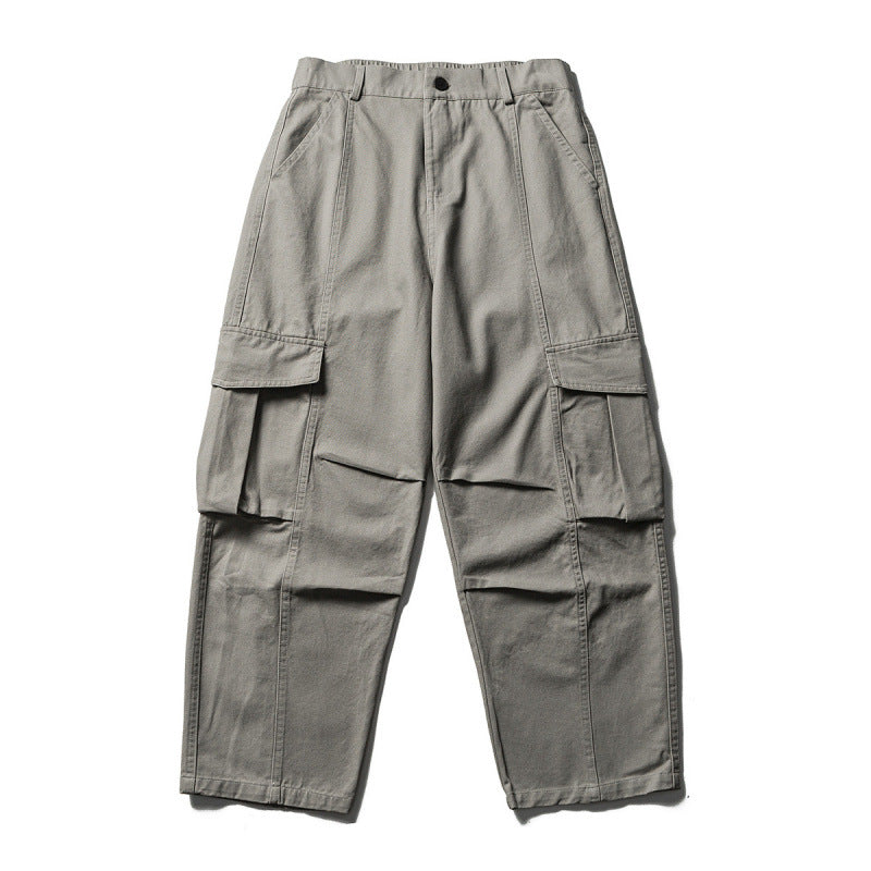 Men's Wide Utility Cargo Pants in Baggy Cut with Multiple Pockets and Reinforced Knee Areas Amarae