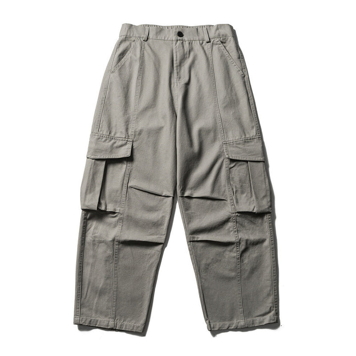 Men's Wide Utility Cargo Pants in Baggy Cut with Multiple Pockets and Reinforced Knee Areas Amarae