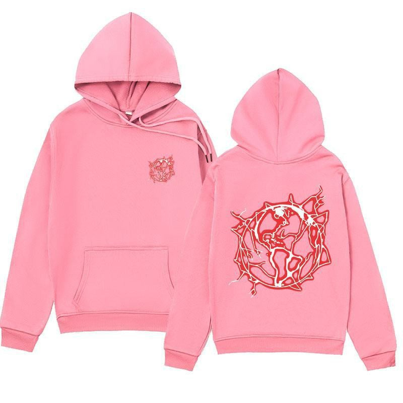 Women's hoodie sweatshirt with artistic graphic print and practical kangaroo pocket Chic & Stil