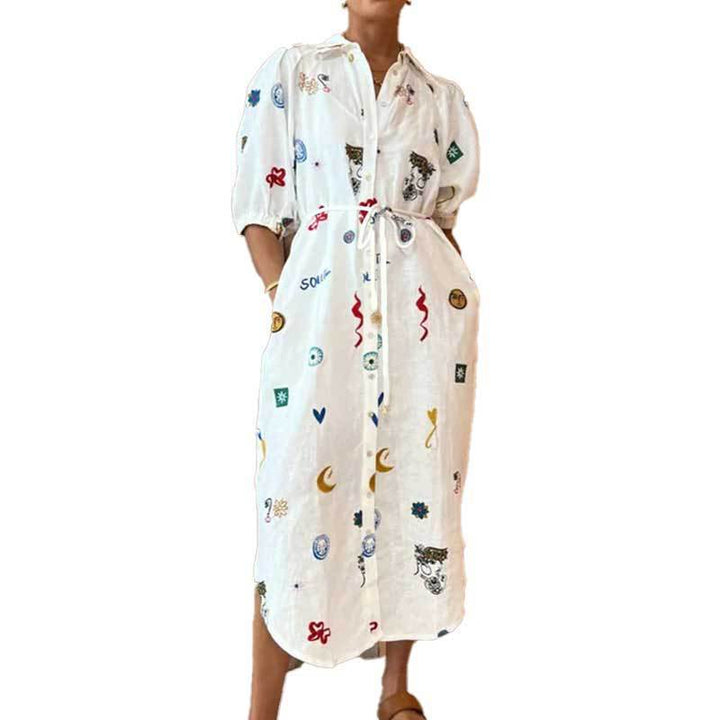 Robe d'été pour femme avec design d'embroidery coloré Chic & Stil