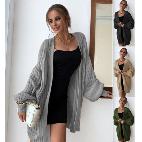Oversized knit jacket for women with trendy ribbed pattern Amarae