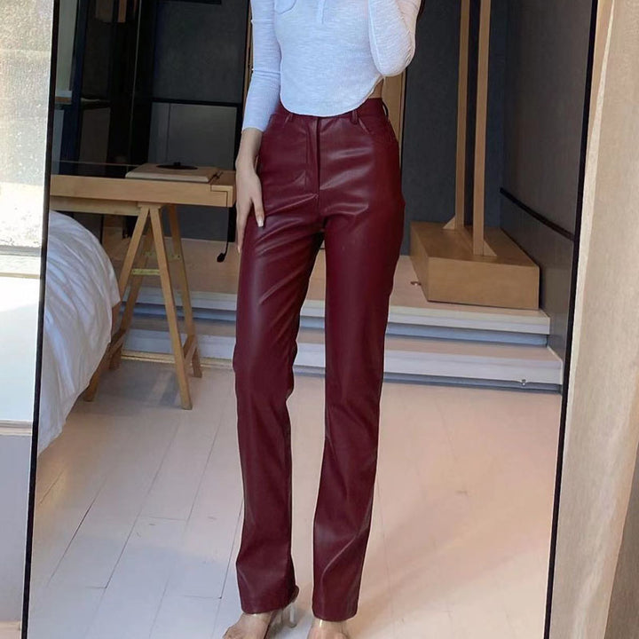 Ladies Elegant Pants in Faux Leather Lune London