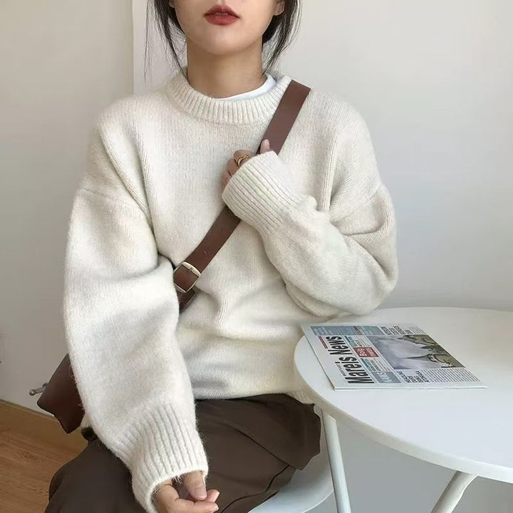 Pull en tricot épais décontracté pour femme avec coupe oversize et manches douces Chic & Stil