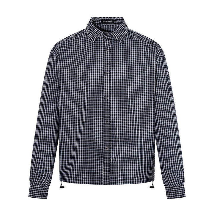 Men's checked shirt with full button placket, adjustable hem, and Kent collar Amarae