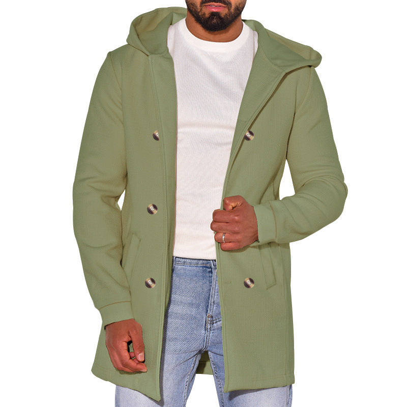 Fashionable men's hooded jacket with double breasted Lune London