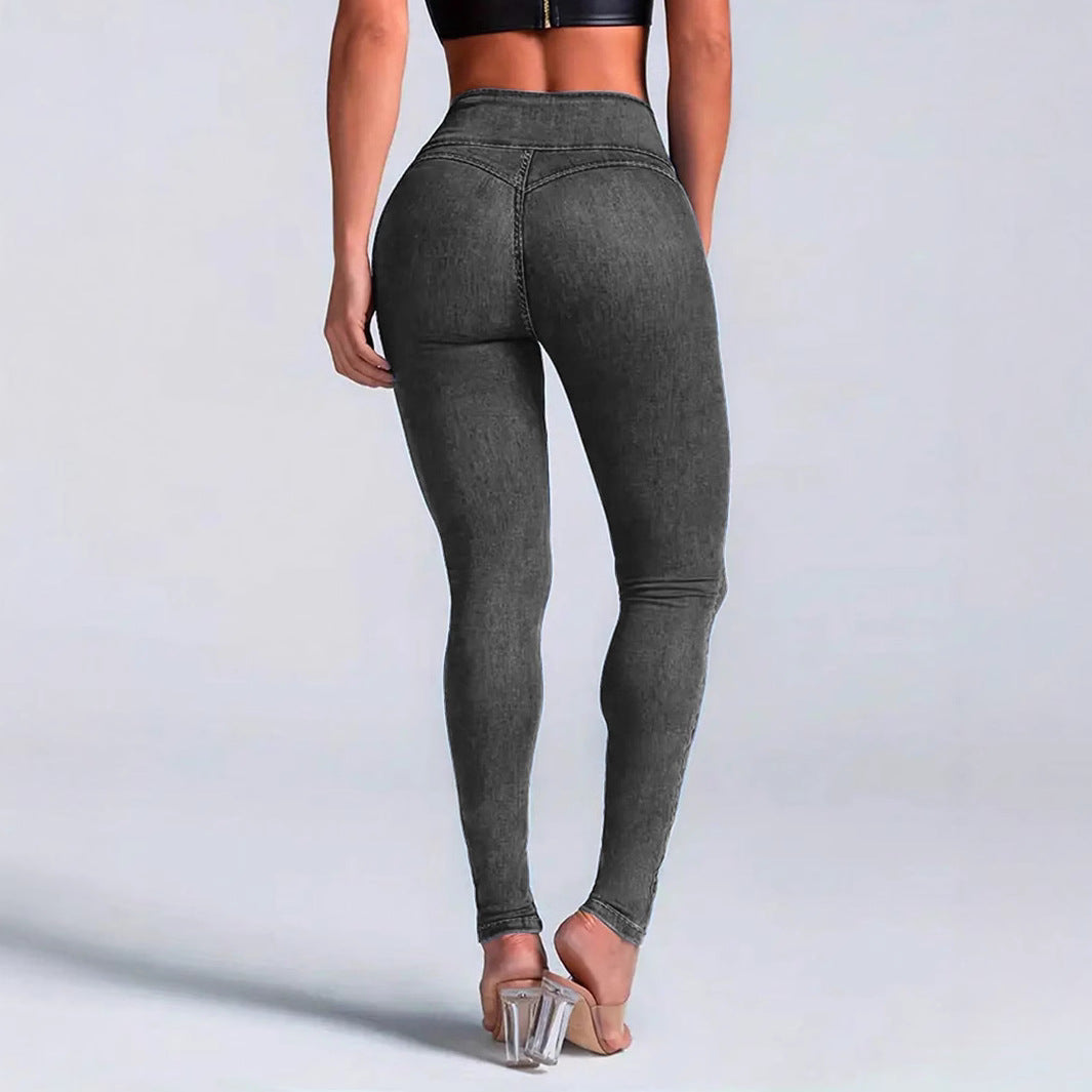 Women High-Waisted Sculpting Skinny Jeans with Waist-Shaping V-Waistband and Push-Up Effect Amarae