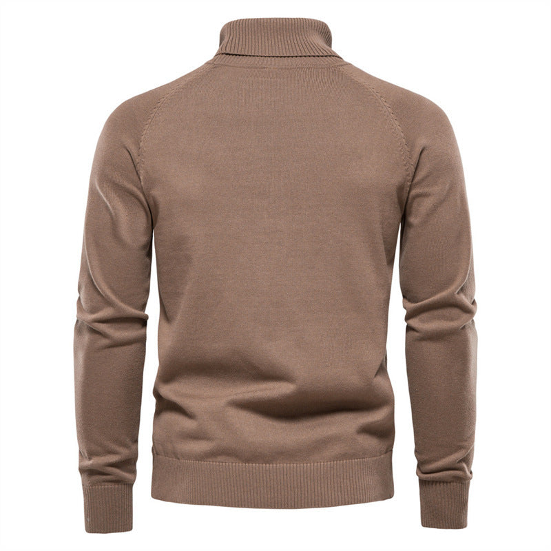 Knit sweater for men with trendy high collar and textured design Lune London