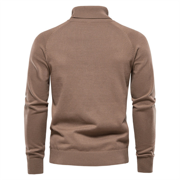 Knit sweater for men with trendy high collar and textured design Lune London
