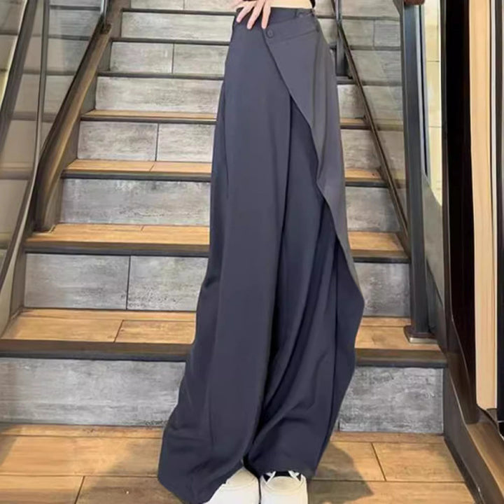 Wide Palazzo pants for women with asymmetric cut Lune London