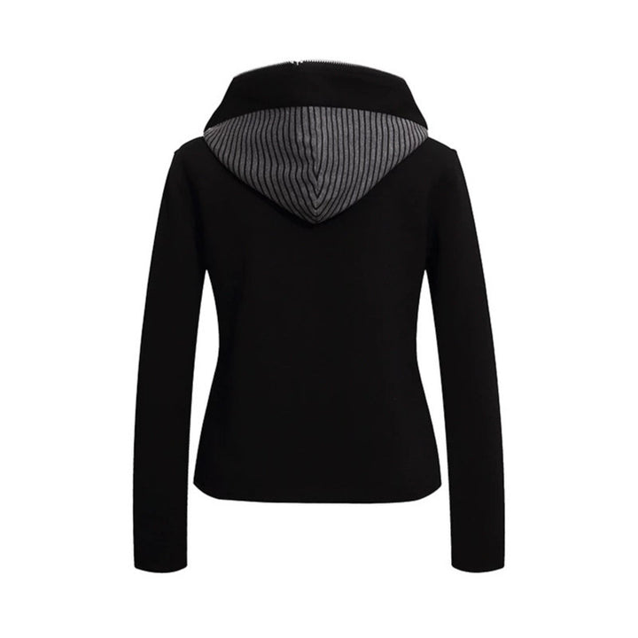 Women's fitted hooded sweat jacket with decorative double row and metal buttons Amarae