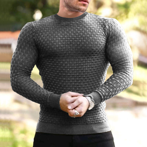 Structured round neck sweater for men Amarae
