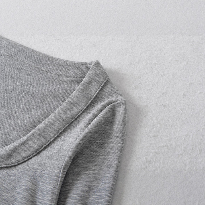 Women’s long sleeve top with deep round neckline Lune London
