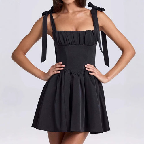 Airy summer dress for women with a pretty back cutout and charming bows Amarae