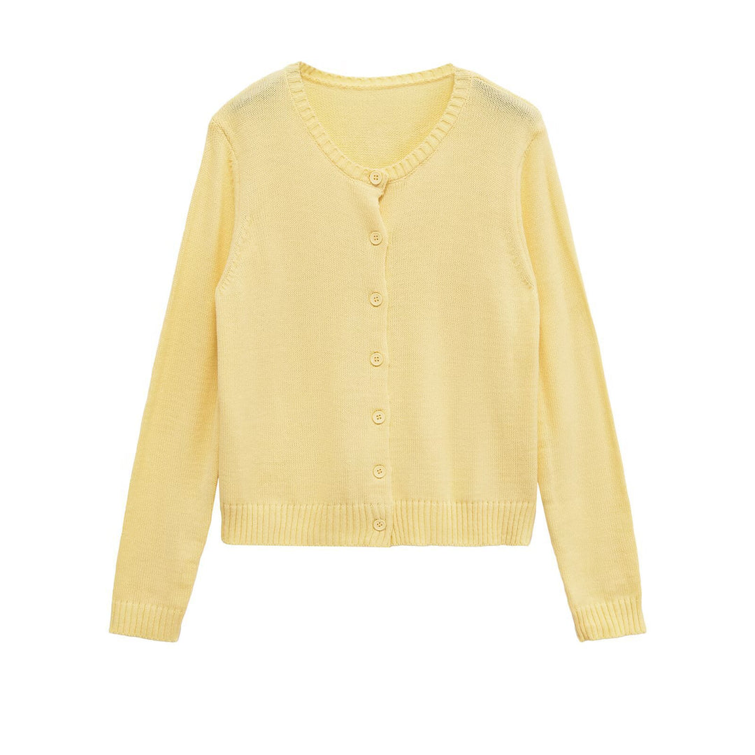 Lightweight knitted cardigan for women with wooden buttons Lune London