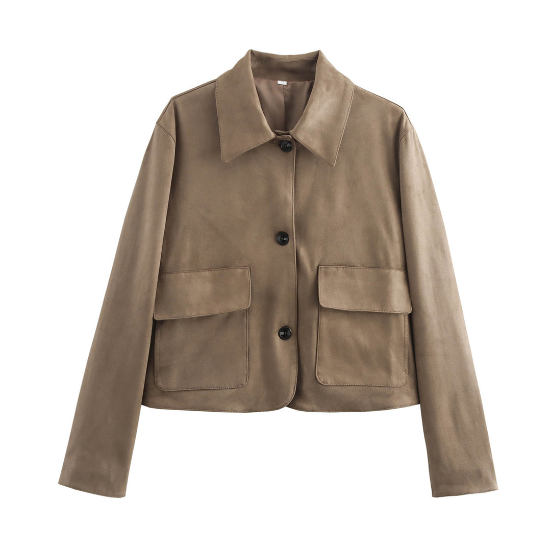 Ladies short jacket in field style with boxy cut and large patch pockets Amarae