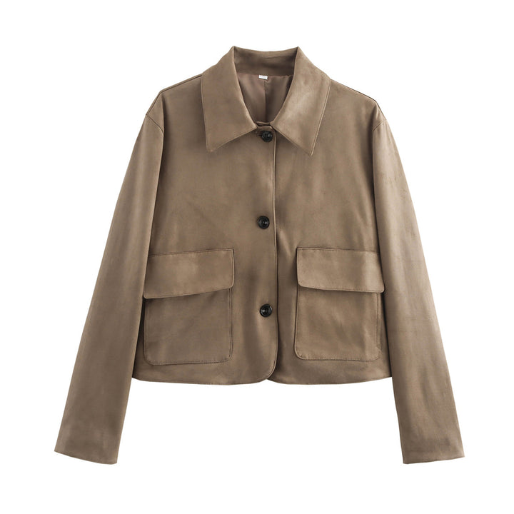 Ladies short jacket in field style with boxy cut and large patch pockets Amarae