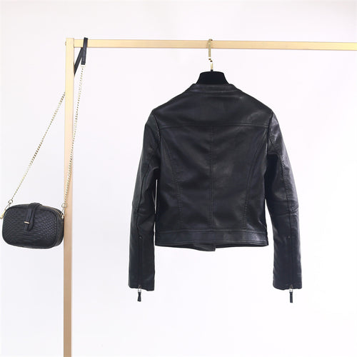 Casual biker jacket for women in high-quality leather Amarae