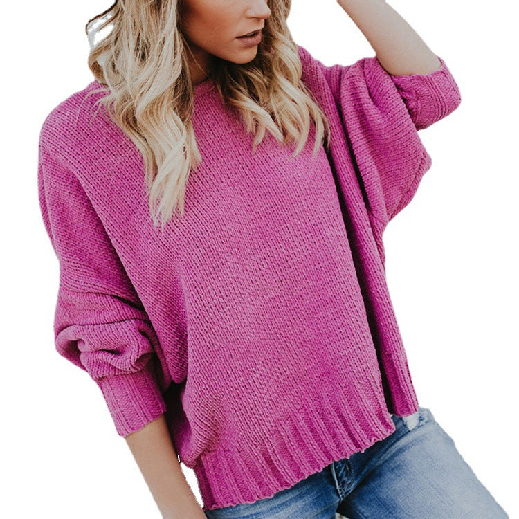 Ladies oversized chunky knit sweater with a trendy design Lune London