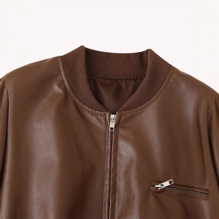 High-quality synthetic leather biker jacket for women Lune London