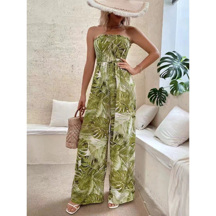 Lady Strapless Floral Wide Leg Jumpsuit Lune London