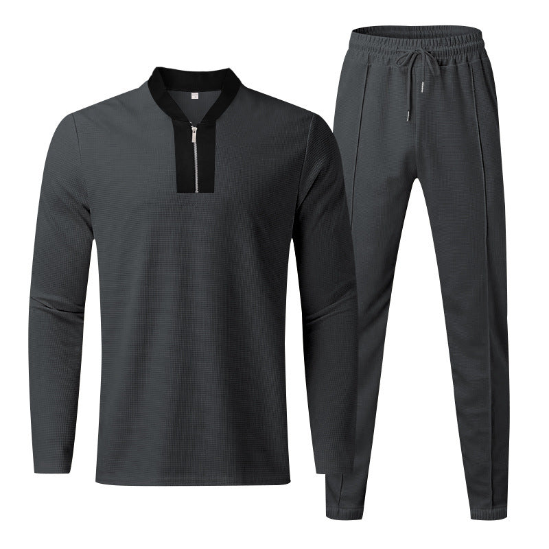 Casual sports suit for men with high collar and zipper Lune London