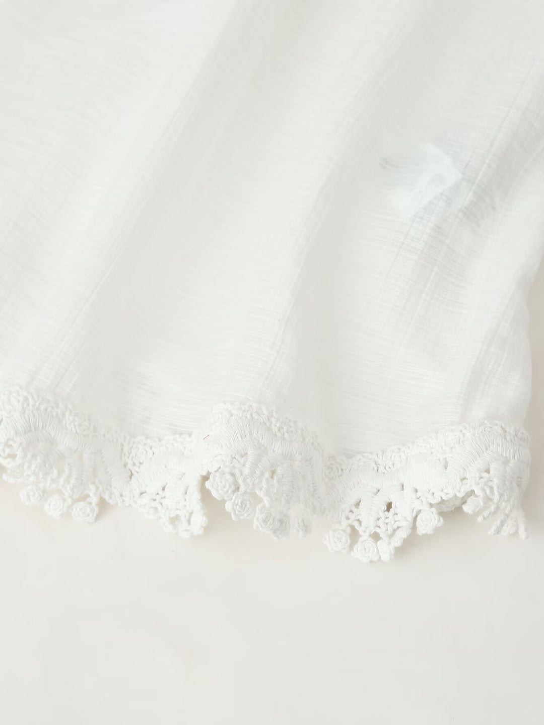 Ladies Romantic Lace Blouse with Stand Collar, Yoke and Balloon Sleeves Amarae