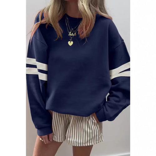 Oversized sporty sweater for women with striped accents and a casual fit Amarae