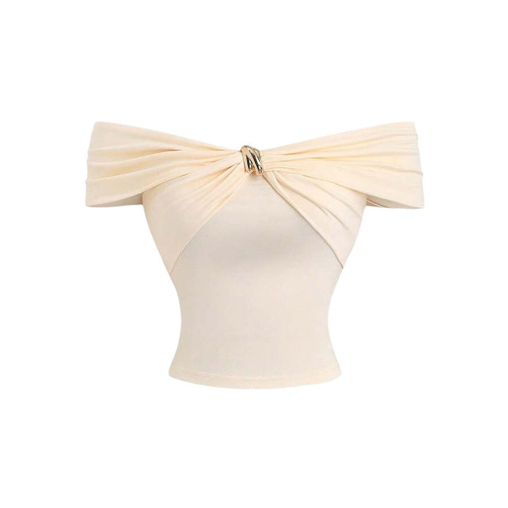 Top Femme Hors Épaule avec Effet Drapé Double et Fermeture Élégante Chic & Stil