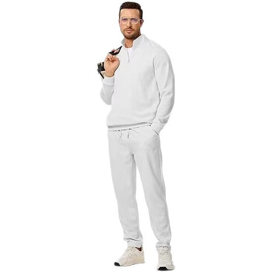 Men's leisure suit with modern stand-up collar and practical zipper pockets Chic & Stil