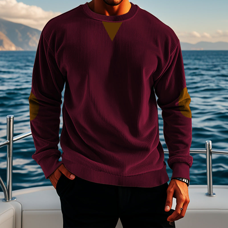 Men's casual knit sweater with accent details and comfortable fit Chic and style