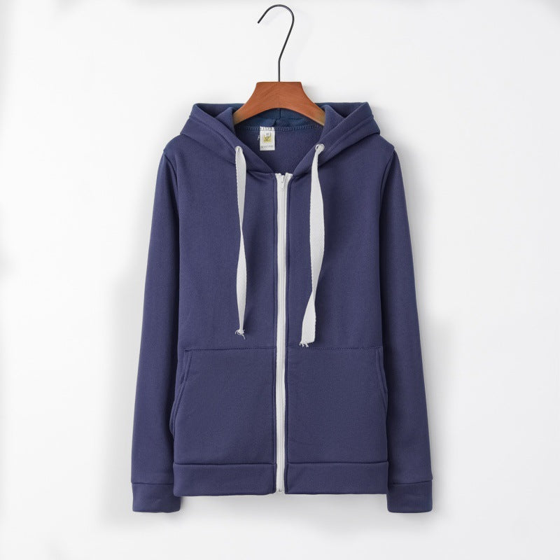 Ladies Hooded Sports Jacket with Practical Pockets and Zipper Lune London