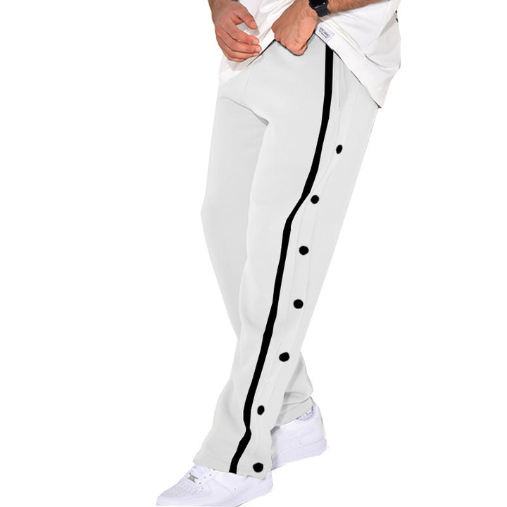 Men's sports jogger pants with side snap closure and elastic waistband Lune London