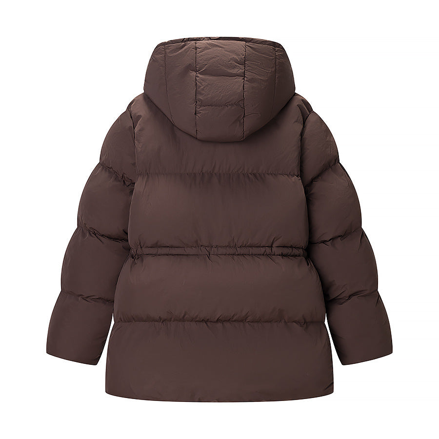 Women's quilted parka with shiny finish hood and adjustable drawstring Amarae