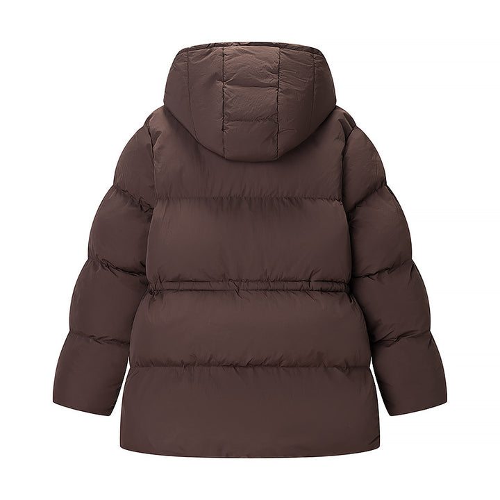 Women's quilted parka with shiny finish hood and adjustable drawstring Amarae