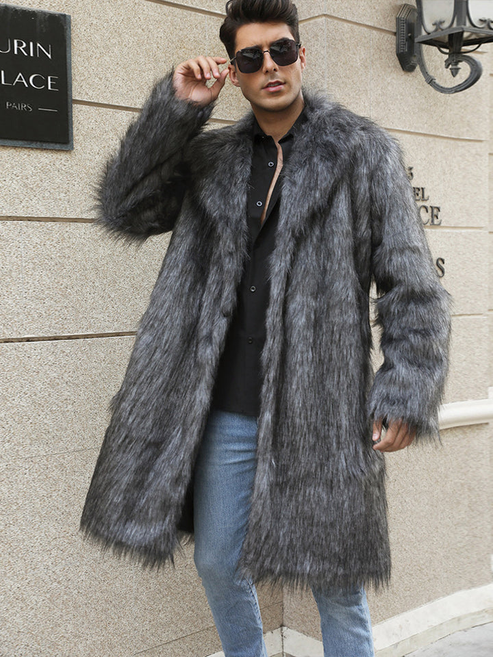 Elegant faux fur coat for men in a layered look Lune London