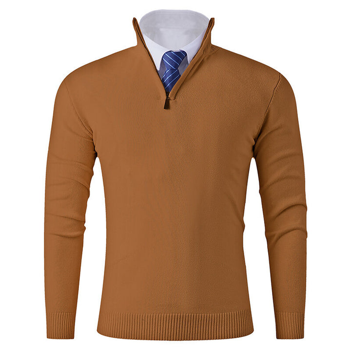 Men's knit sweater with modern zipper and elastic hem Lune London