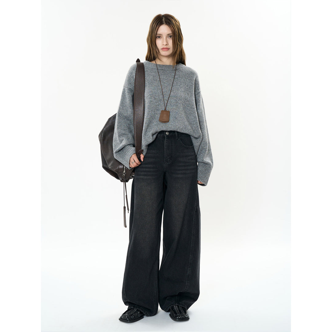 Women's Extra Wide Baggy Jeans in Balloon Cut with High Waist Amarae