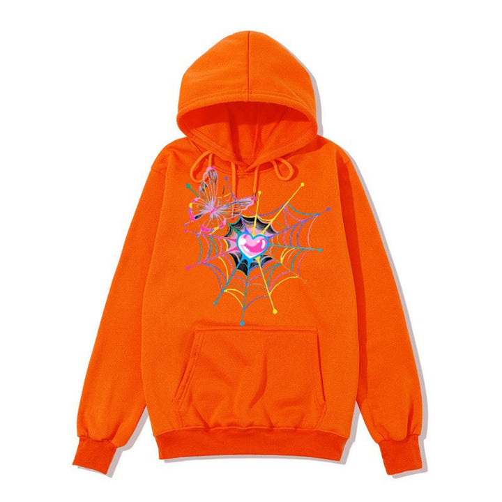 Women's hooded sweatshirt with artistic butterfly spiderweb motif Chic & Stil