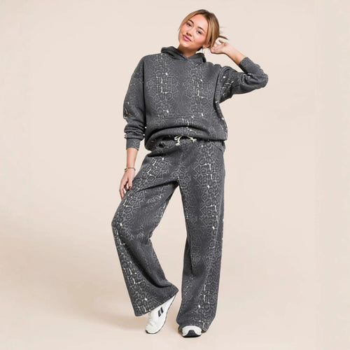 Ensemble de sweat à capuche décontracté pour femmes et pantalon de jogging large Chic & Stil