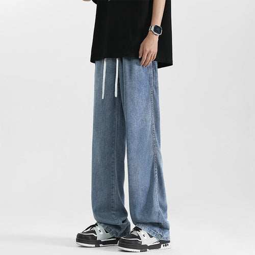 Women's jeans trousers, wide with elastic waistband Amarae