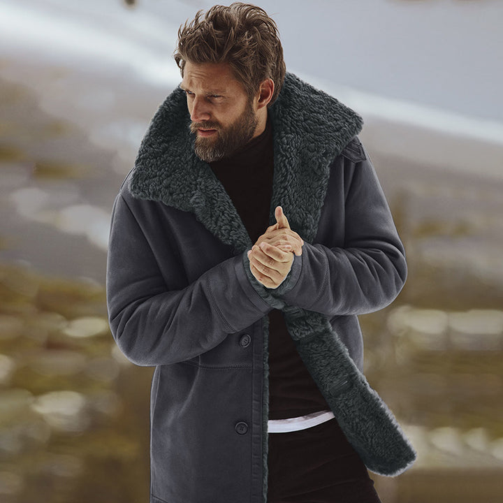 Oversized coat for men with fur collar Lune London