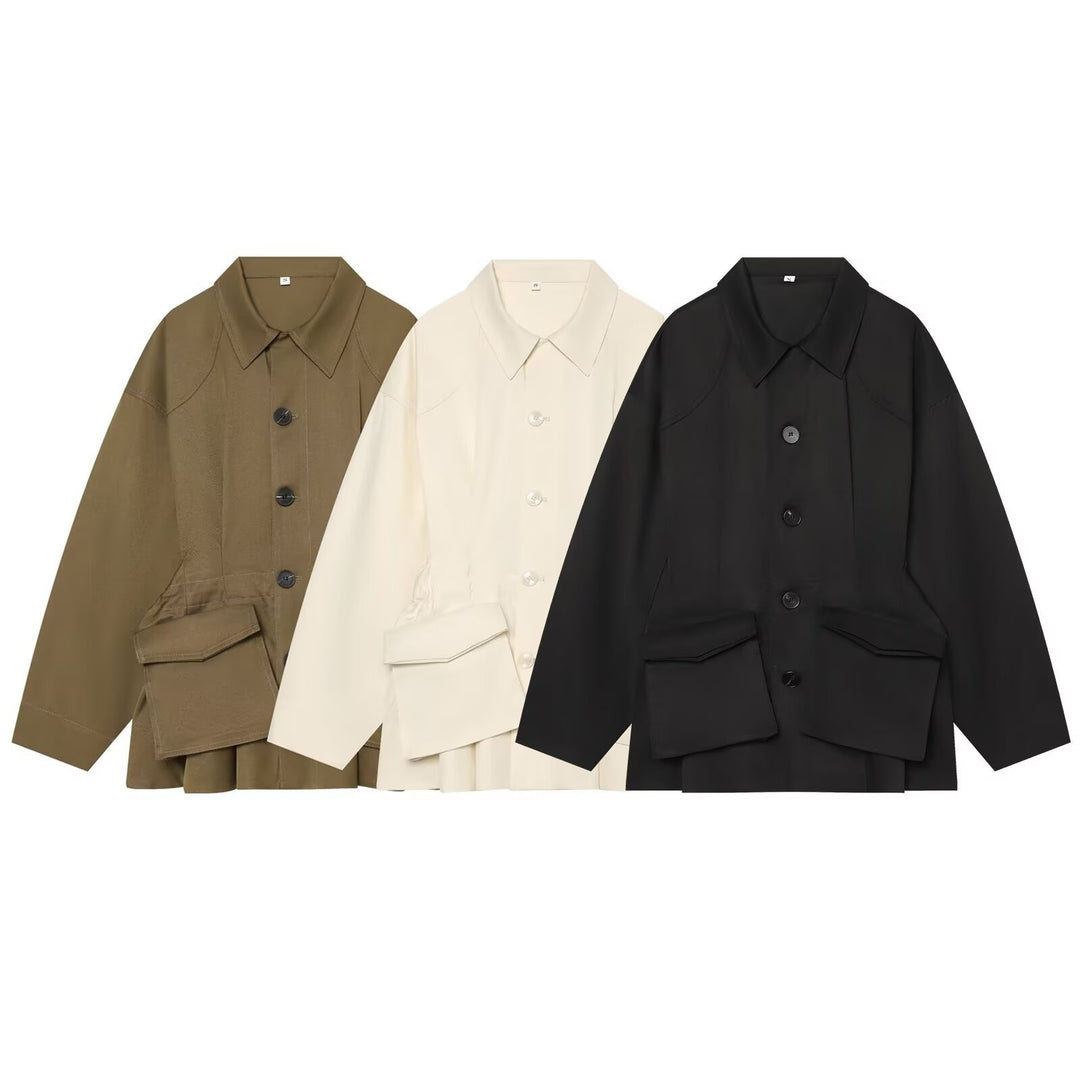 Women's short jacket in utility style with a loose fit and large flap pockets Amarae