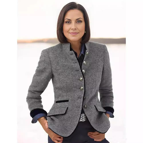 Elegant women's blazer with decorative buttons and pockets Amarae