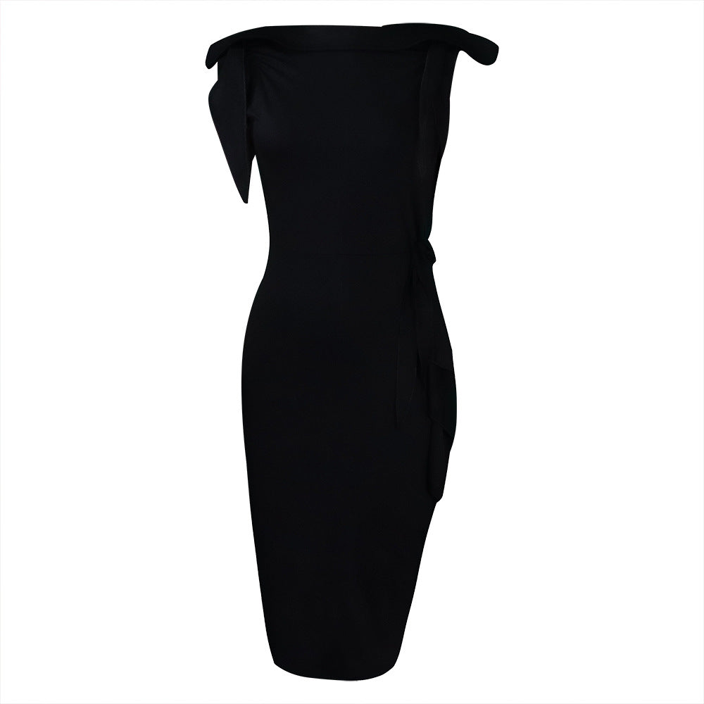 Ladies Elegant Wrap Dress with Casual Style and Chic Shoulder Details and Style