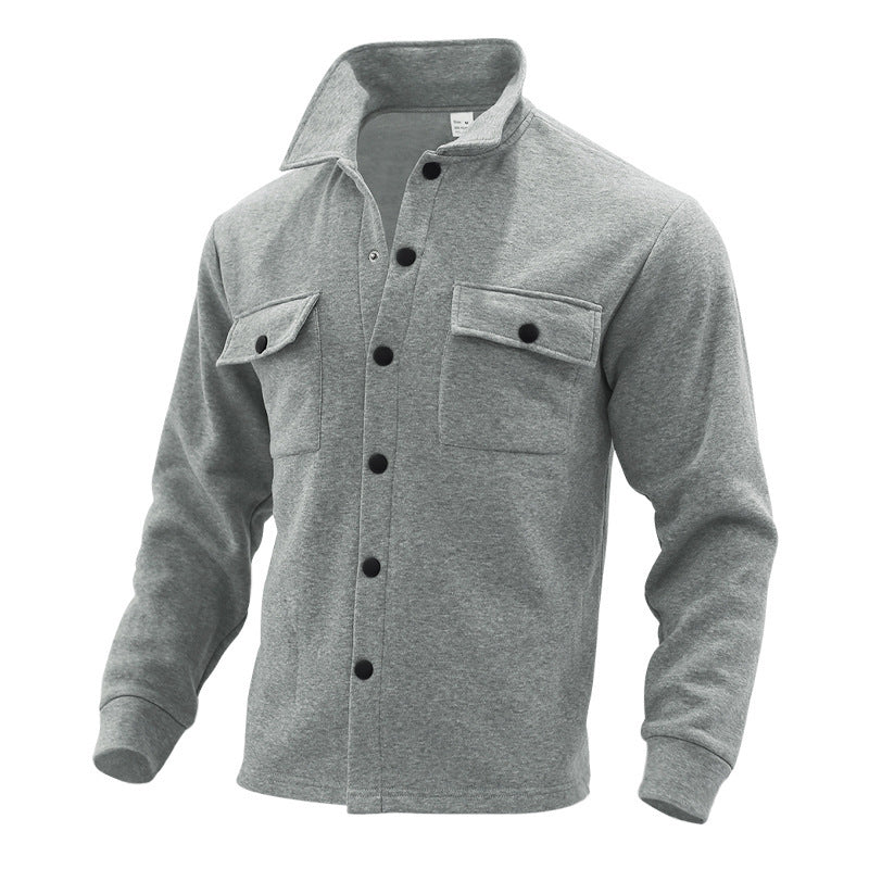 Robust flannel jacket for men with practical chest pockets and modern high collar Lune London