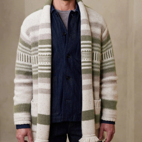 Men's knit jacket with modern pattern and practical pockets Amarae