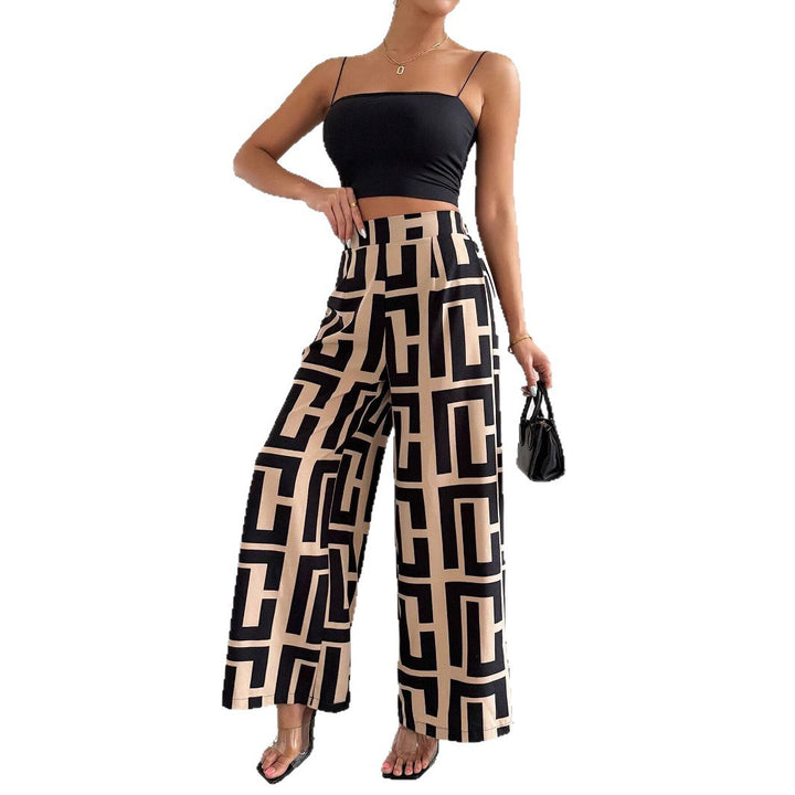 Lune London graphic pattern palazzo pants for women