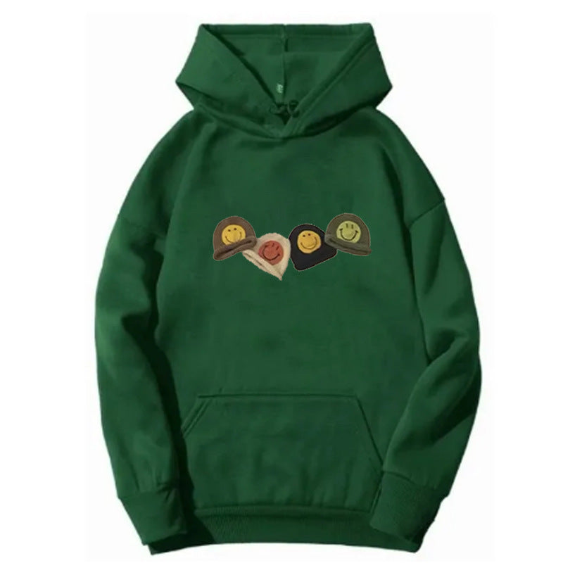 Women’s Hooded Sweatshirt with Playful Smiley Design Chic & Stil