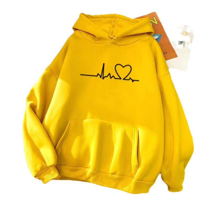 women's hoodie with heartbeat design Chic & Stil